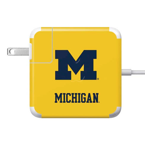 University of Michigan M Logo Yellow 85W Power Adapter (15 and 17 inch MacBook Pro Charger) Skin