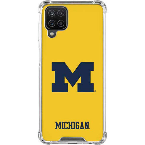 University of Michigan M Logo Yellow Galaxy A12 Clear Case