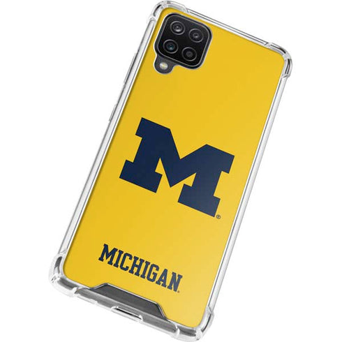 University of Michigan M Logo Yellow Galaxy A12 Clear Case