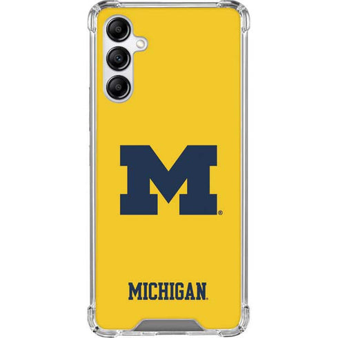 University of Michigan M Logo Yellow Galaxy A14 5G Clear Case