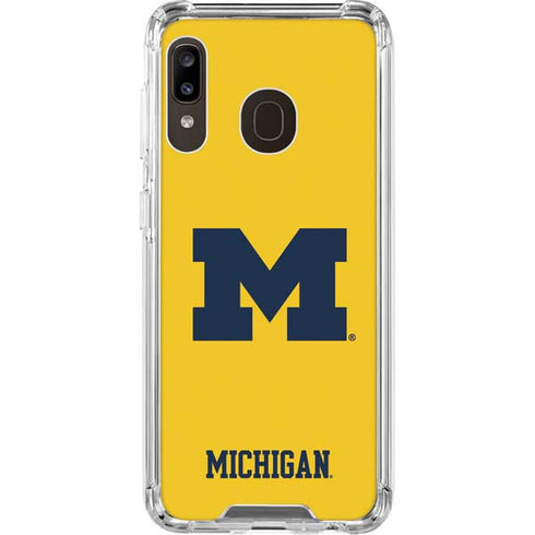 University of Michigan M Logo Yellow Galaxy A30 Clear Case