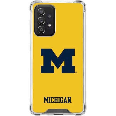 University of Michigan M Logo Yellow Galaxy A52 5G Clear Case