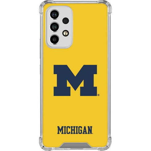 University of Michigan M Logo Yellow Galaxy A53 5G Clear Case