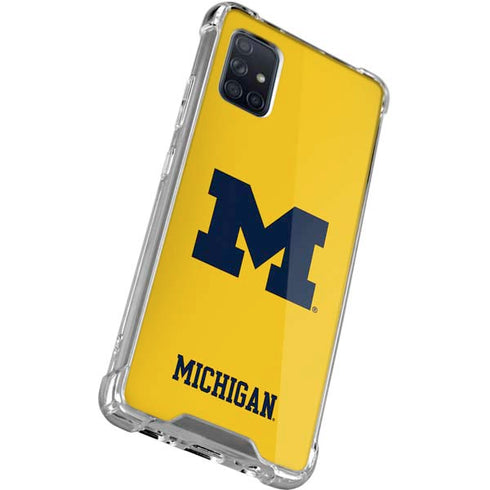 University of Michigan M Logo Yellow Galaxy A71 5G Clear Case