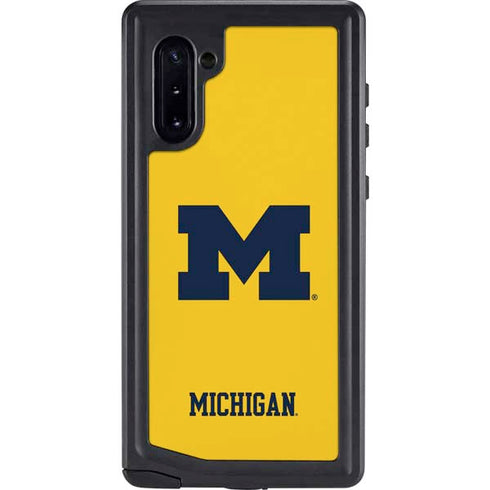 University of Michigan M Logo Yellow Galaxy Note 10 Waterproof Case