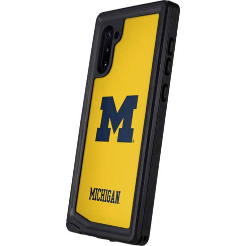 University of Michigan M Logo Yellow Galaxy Note 10 Waterproof Case