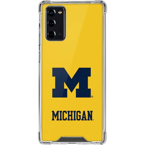 University of Michigan M Logo Yellow Galaxy Note20 5G Clear Case