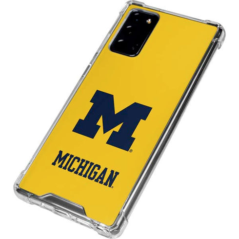 University of Michigan M Logo Yellow Galaxy Note20 5G Clear Case