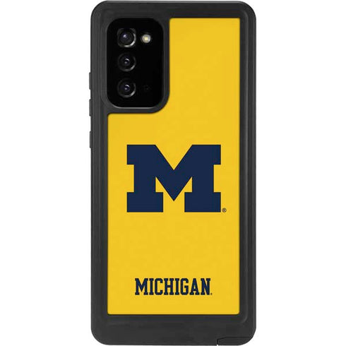 University of Michigan M Logo Yellow Galaxy Note20 5G Waterproof Case