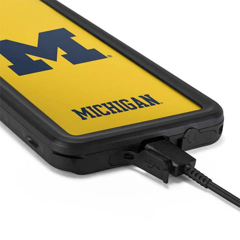 University of Michigan M Logo Yellow Galaxy S20 Plus Waterproof Case