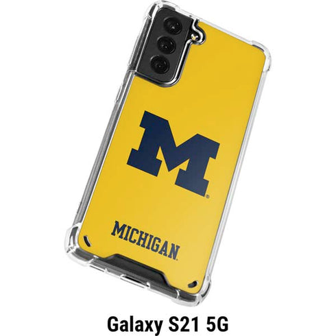 University of Michigan M Logo Yellow Galaxy S21 5G Clear Case