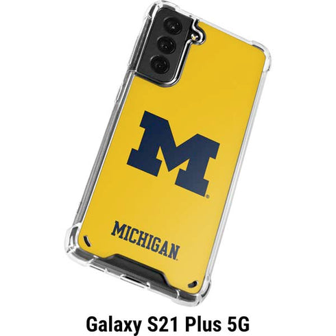 University of Michigan M Logo Yellow Galaxy S21 Plus 5G Clear Case