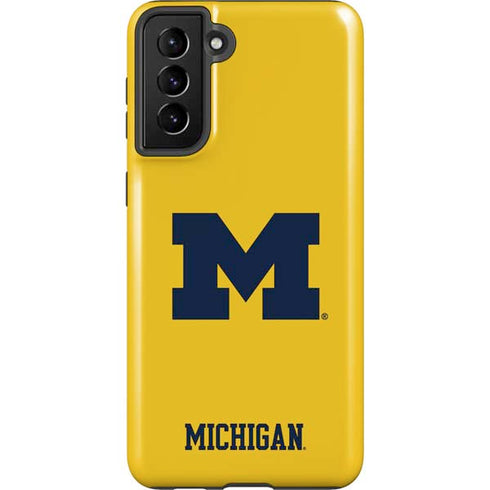 University of Michigan M Logo Yellow Galaxy S21 Plus 5G Pro Case