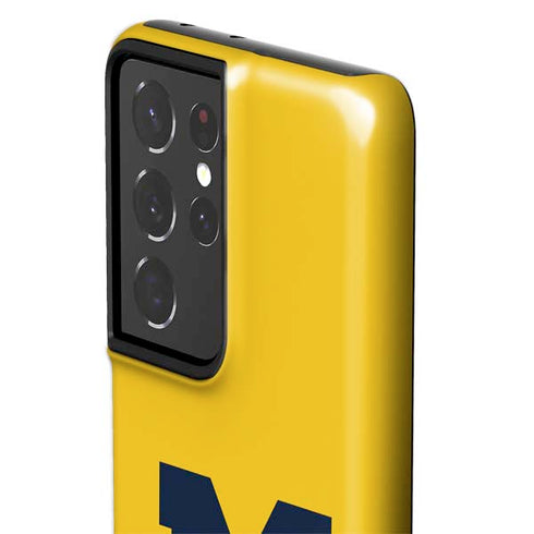University of Michigan M Logo Yellow Galaxy S21 Ultra 5G Pro Case