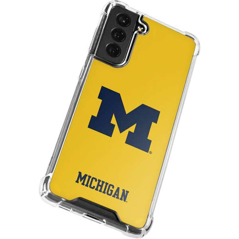 University of Michigan M Logo Yellow Galaxy S22 Plus Clear Case