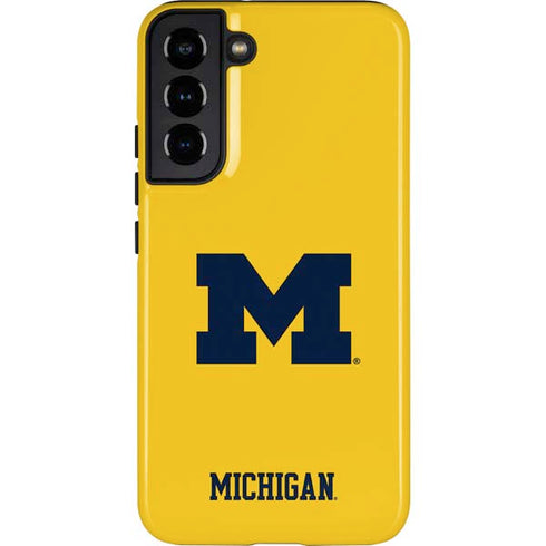 University of Michigan M Logo Yellow Galaxy S22 Plus Pro Case