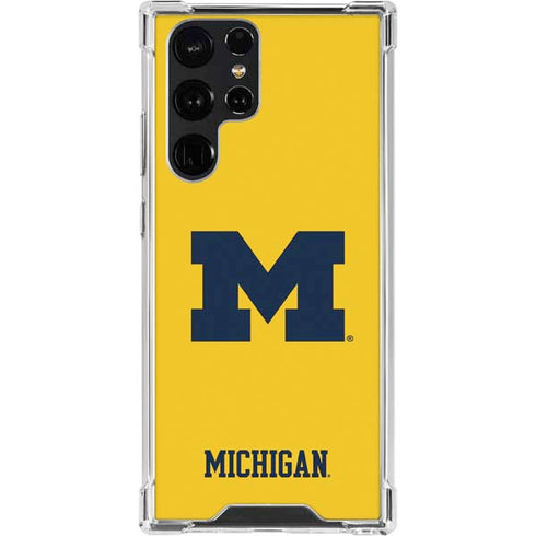 University of Michigan M Logo Yellow Galaxy S22 Ultra Clear Case