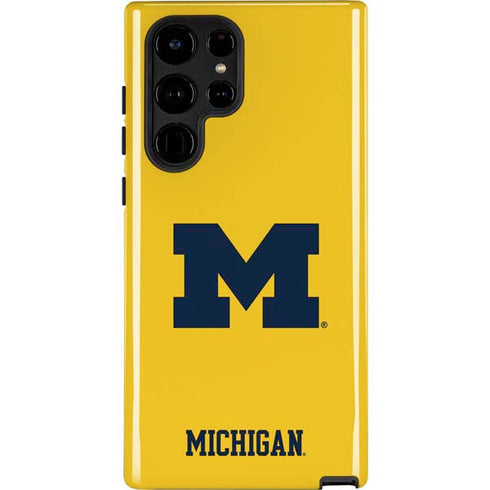 University of Michigan M Logo Yellow Galaxy S22 Ultra Pro Case