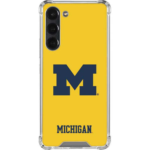 University of Michigan M Logo Yellow Galaxy S23 Plus Clear Case