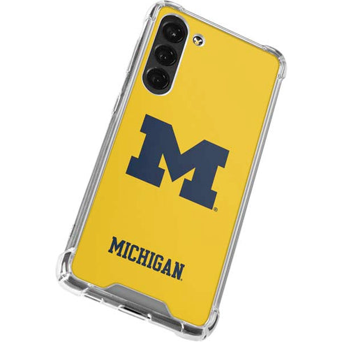 University of Michigan M Logo Yellow Galaxy S23 Plus Clear Case