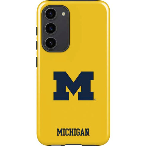 University of Michigan M Logo Yellow Galaxy S23 Plus Pro Case