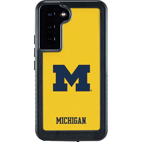 University of Michigan M Logo Yellow Galaxy S23 Plus Waterproof Case