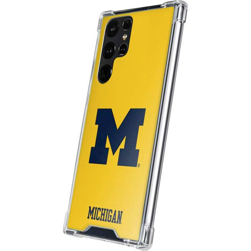 University of Michigan M Logo Yellow Galaxy S23 Ultra Clear Case