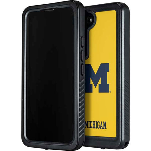 University of Michigan M Logo Yellow Galaxy S23 Waterproof Case