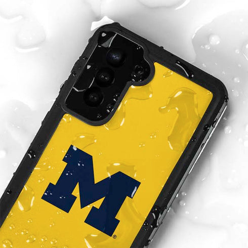 University of Michigan M Logo Yellow Galaxy S23 Waterproof Case
