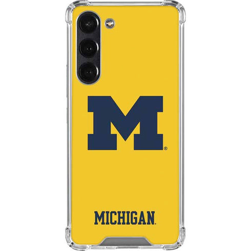 University of Michigan M Logo Yellow Galaxy S24 FE Clear Case