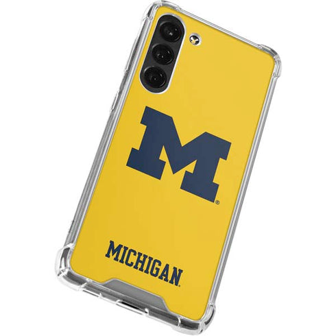 University of Michigan M Logo Yellow Galaxy S24 FE Clear Case