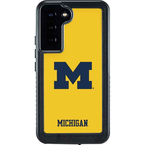 University of Michigan M Logo Yellow Galaxy S24 Plus Waterproof Case