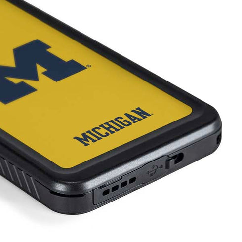 University of Michigan M Logo Yellow Galaxy S24 Plus Waterproof Case