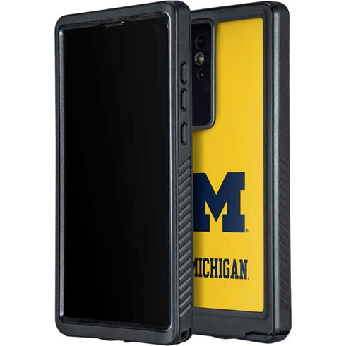 University of Michigan M Logo Yellow Galaxy S24 Ultra Waterproof Case