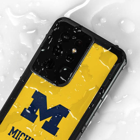 University of Michigan M Logo Yellow Galaxy S24 Ultra Waterproof Case