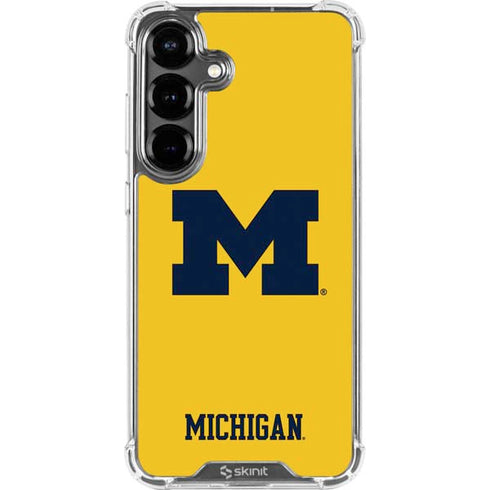 University of Michigan M Logo Yellow Galaxy S26 Plus Clear Case
