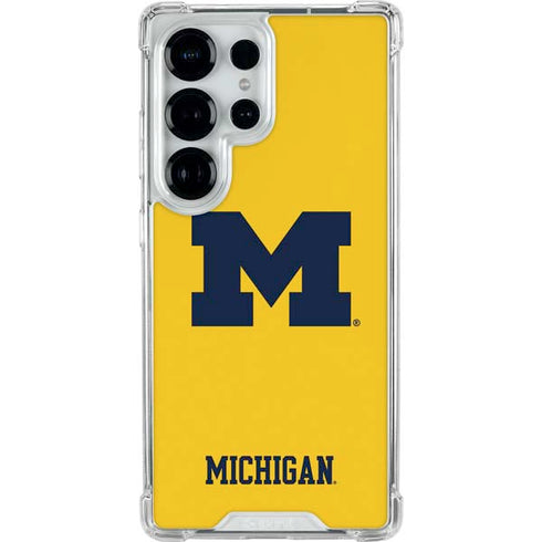 University of Michigan M Logo Yellow Galaxy S26 Ultra Clear Case