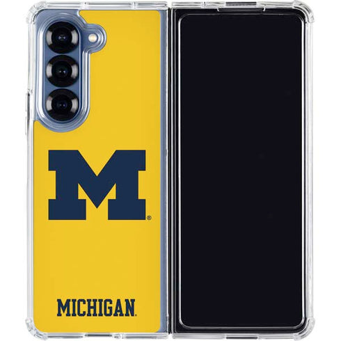University of Michigan M Logo Yellow Galaxy Z Fold6 Clear Case