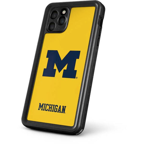 University of Michigan M Logo Yellow iPhone 11 Pro Max Waterproof Case