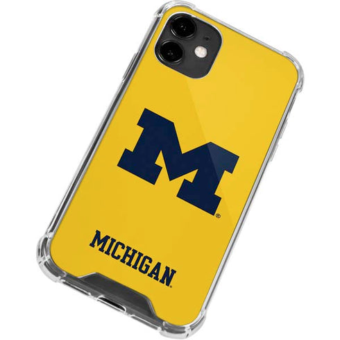 University of Michigan M Logo Yellow iPhone 12 Clear Case