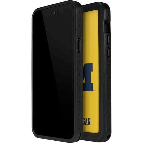 University of Michigan M Logo Yellow iPhone 12 Mini Waterproof Case