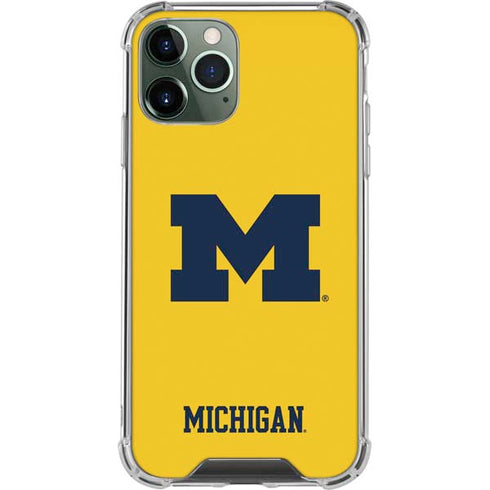 University of Michigan M Logo Yellow iPhone 12 Pro Clear Case