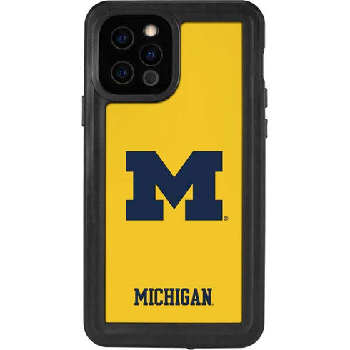 University of Michigan M Logo Yellow iPhone 12 Pro Waterproof Case