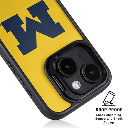 University of Michigan M Logo Yellow iPhone 13 Kickstand Case
