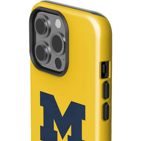 University of Michigan M Logo Yellow iPhone 15 Pro Impact Case