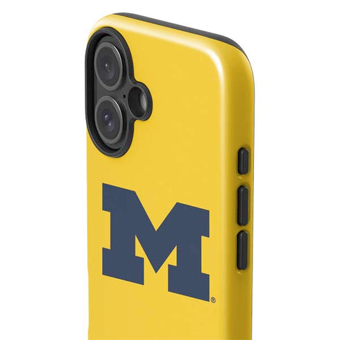 University of Michigan M Logo Yellow iPhone 16 Plus Impact Case