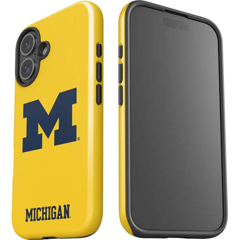 University of Michigan M Logo Yellow iPhone 16 Plus Impact Case