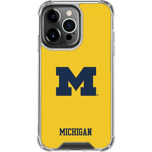 University of Michigan M Logo Yellow iPhone 16 Pro Clear Case