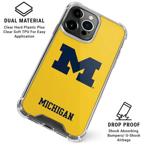 University of Michigan M Logo Yellow iPhone 16 Pro Clear Case