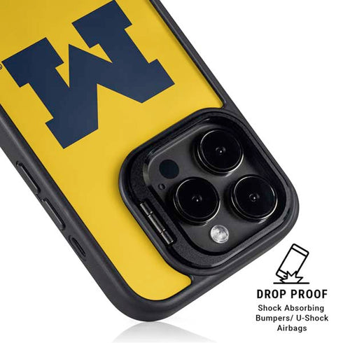 University of Michigan M Logo Yellow iPhone 16 Pro Kickstand Case
